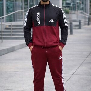 Black and Burgundy Tracksuit